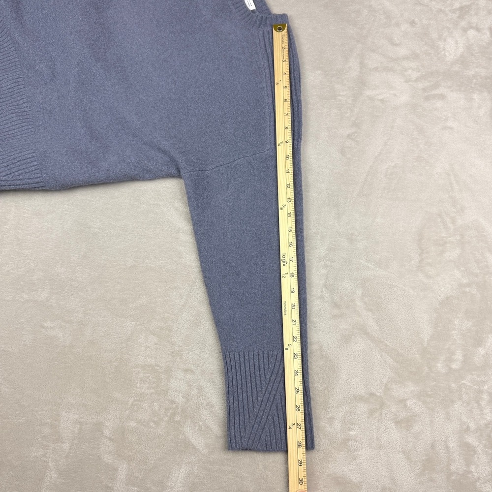 Zara Sweater Womens L Grayish Blue Wool Blend Ribbed Knit Crewneck Oversized EUC - Picture 7 of 9
